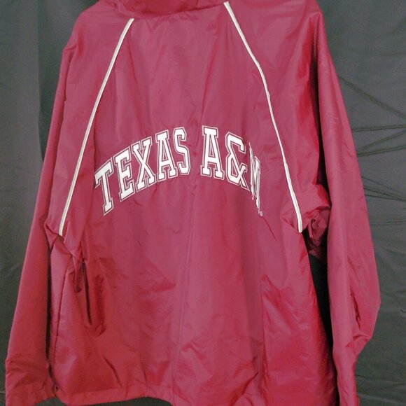 VINTAGE!! Texas A&M University  Aggie Zipper Hood Mesh Lined Windbreaker - Picture 3 of 10